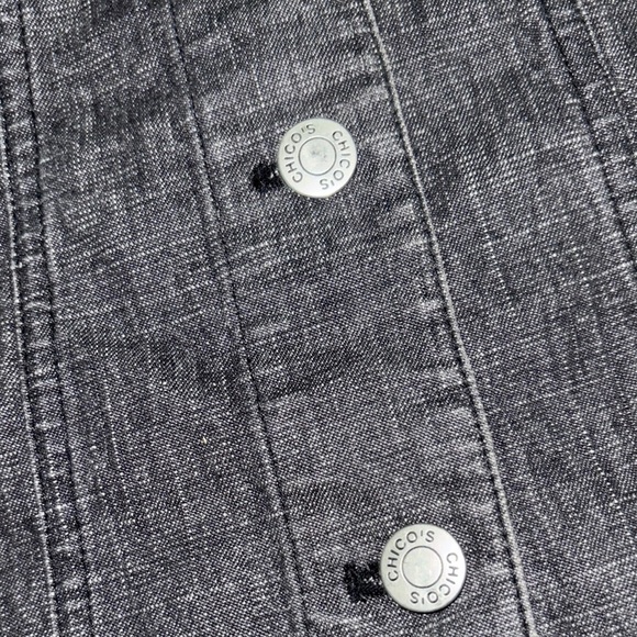 Chico's Black Jean Jacket Classic Cropped Design - Picture 9 of 11